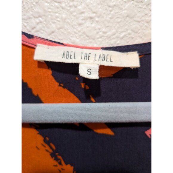 Anthropologie Abel The Label Clare Floral High Low Dress  Size Small Blue Orange - Picture 3 of 13